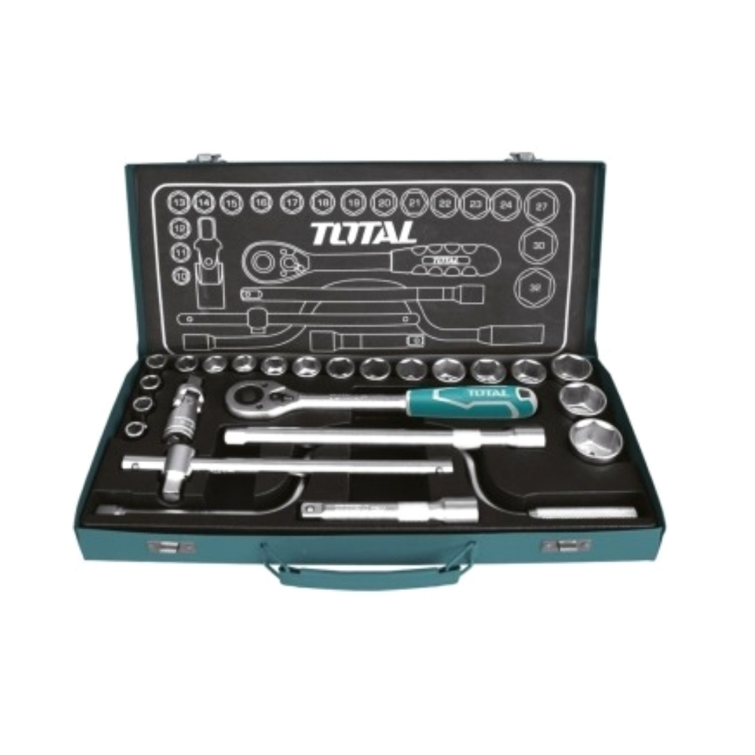 Caja De Tubos Enc 1/2 10-32mm Con Acces De 24 Pcs Caja Metal Total Industrial Tht141253