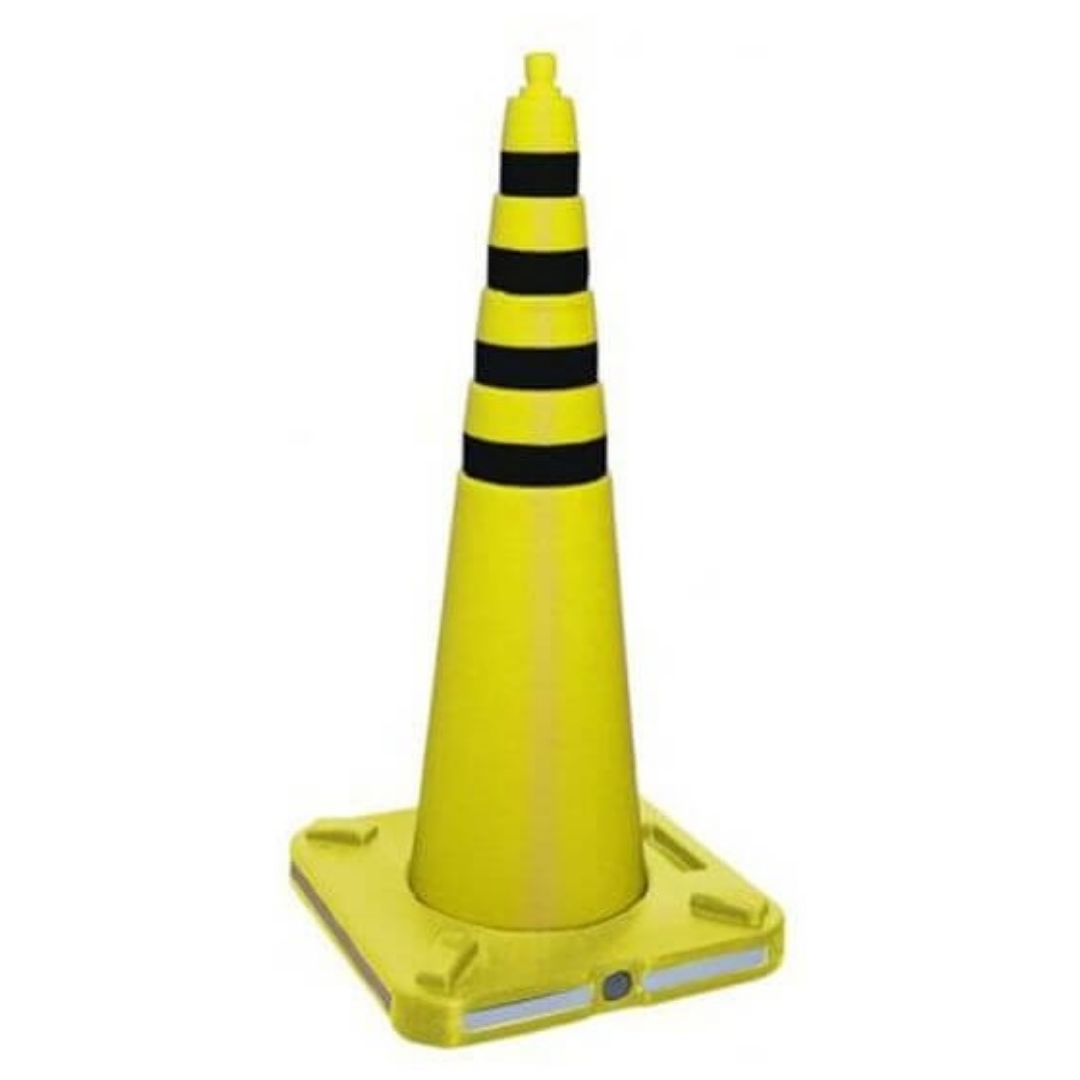 Cono Amarillo 70cm Base Cuadrada Para Arena