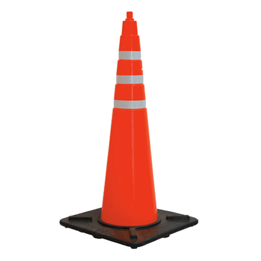 Cono de Señalización de 75cm con reflectivo y base de goma