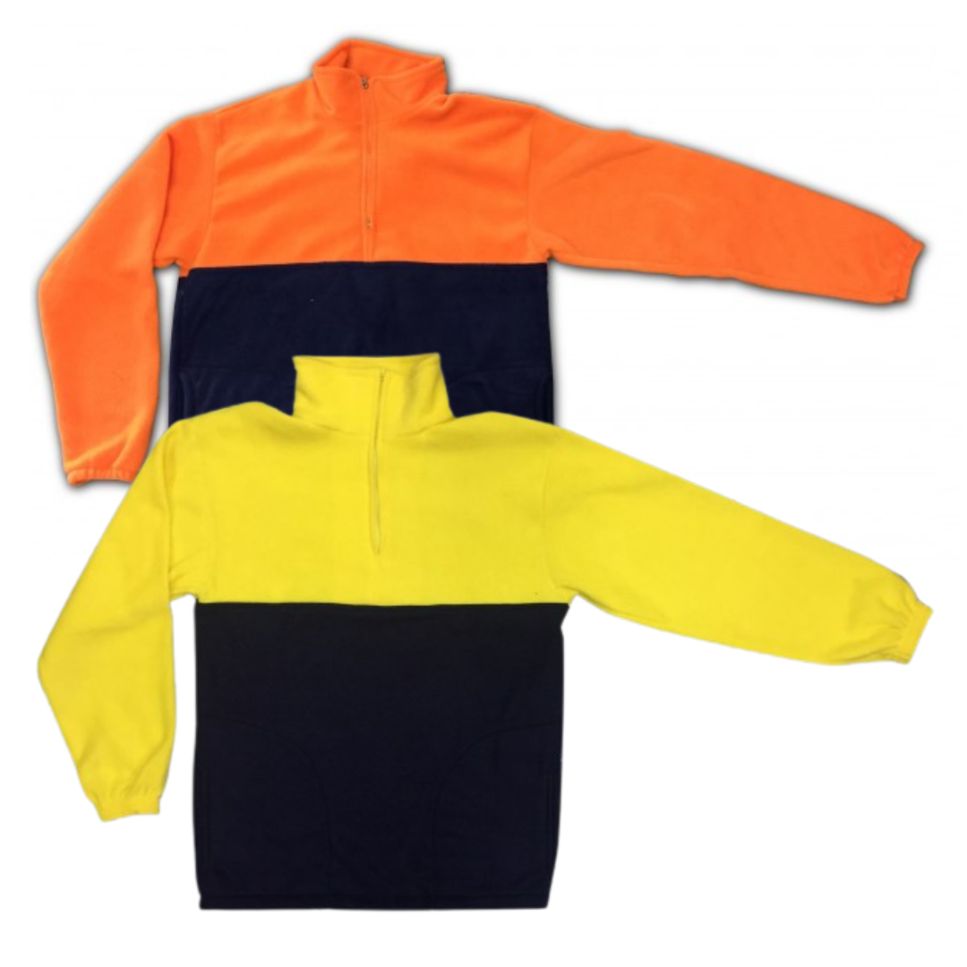 Buzo polar pindó con medio cierre dos colores