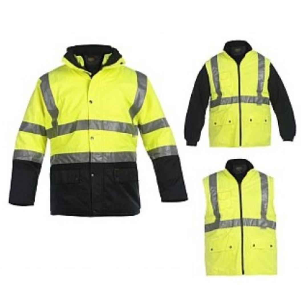 Campera Parka Sacobel 4 En 1 Amarilla/ Naranja Y Azul