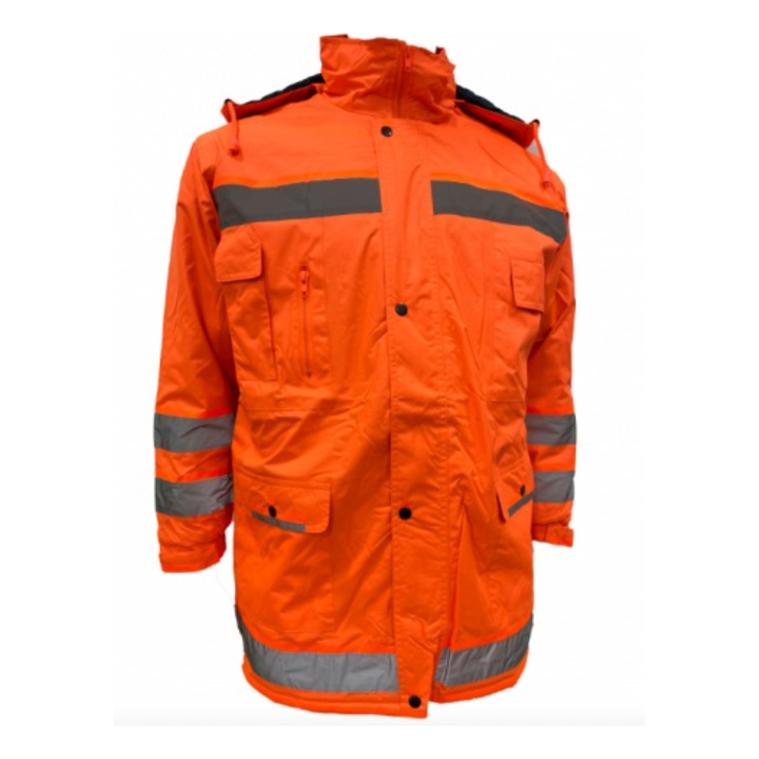 Campera hi-viz naranja con reflectivo
