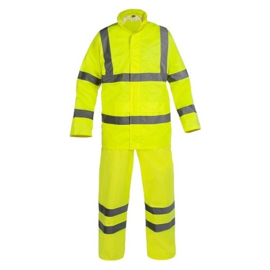 Equipo De Lluvia Sacobel De Nylon Y Pvc Amarillo Con Reflectivo